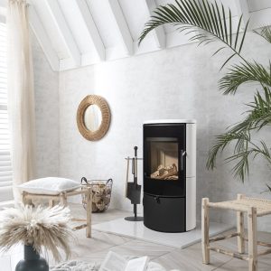 Arada Lagom 4 White Ceramic Wood Burning Ecodesign Stove