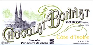 Bonnat, Cote d'Ivoire, 75% dark chocolate bar