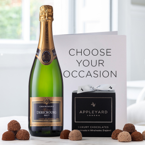 Champagne Dericbourg (75cl), 12 Handmade Chocolate Truffles & Occasion Card