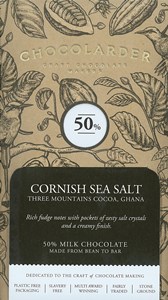 Chocolarder, Cornish Sea Salt, 50% Milk Chocolate Bar