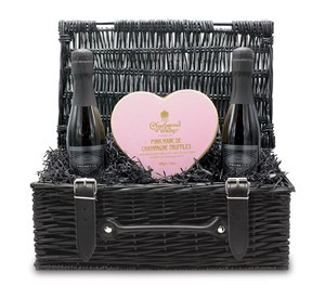 Chocolate and Prosecco 'Love' Small Wicker Gift Hamper