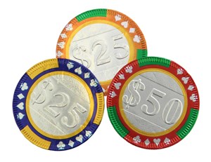 Chocolate casino poker chips - Bag of 20