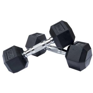 Fuel Fitness Rubber Hex Dumbbells