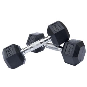 Fuel Fitness Rubber Hex Dumbbells