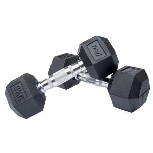 Fuel Fitness Rubber Hex Dumbbells