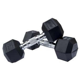 Fuel Fitness Rubber Hex Dumbbells