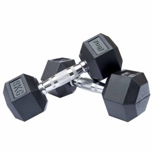 Fuel Fitness Rubber Hex Dumbbells
