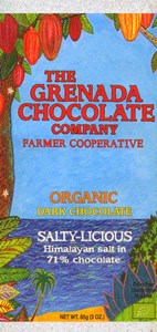 Grenada Chocolate Company, Salty-Licious 71% dark chocolate bar