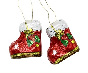 Milk Chocolate Christmas Stocking Tree Decorations - Bulk box of 100