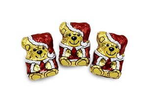 Milk Chocolate Mini Christmas Teddy Bears - Bulk box of 100