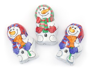 Milk chocolate mini snowmen - Bulk box of 100
