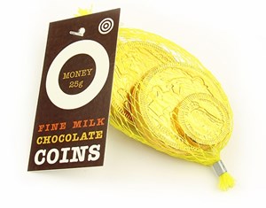 Net of sterling chocolate coins (Gold) 25g
