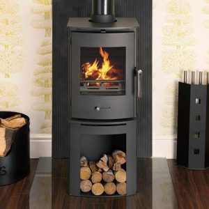 Newbourne 35FS Direct Air Wood Burning Ecodesign Stove With 400mm Log Store