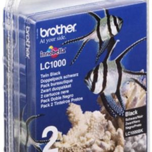 Original Brother LC1000BK Black Ink Cartridge Twin Pack (2 Pack)