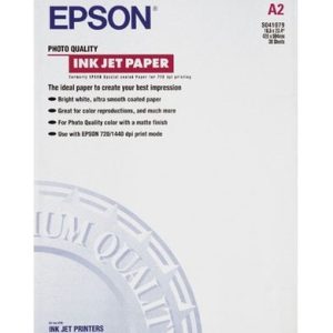 Original Epson (A2) Photo Quality Ink Jet Paper (30 Sheets) 102g/m2
