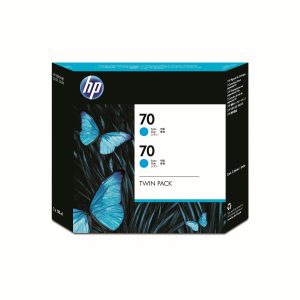 Original HP No. 70 Cyan Ink Cartridge 130ml (Twin Pack)