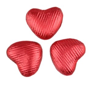 Red chocolate hearts (small) - Bag of 50