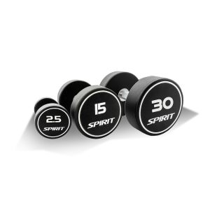 Spirit Fitness 2.5kg to 30kg Round CPU Dumbbells Set - 12 pairs