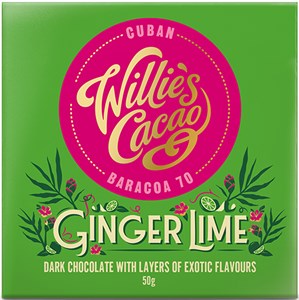 Willie's Ginger lime dark chocolate bar