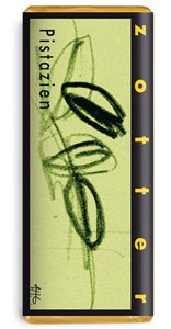 Zotter, Hand Scooped, Pistachio, 50% Milk Chocolate bar