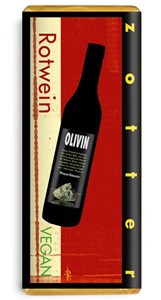 Zotter, Hand Scooped, Vegan, Red Wine, 70% Dark Chocolate bar