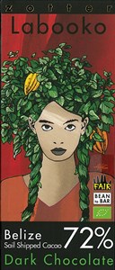 Zotter, Labooko Belize, Sail shipped cacao, 72% dark chocolate bar