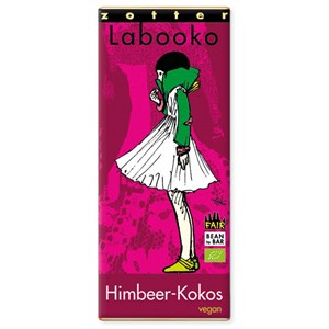 Zotter, Labooko, Vegan, Raspberry & Coconut, white chocolate bar