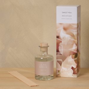 Glass and Wick Sweet Pea Reed Diffuser