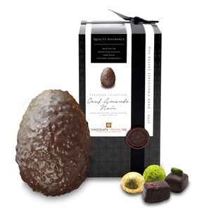Oeuf Amande Noir, Superior Selection dark chocolates Easter egg