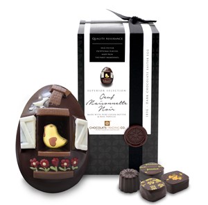 Oeuf Maisonnette Noir, Superior Selection dark chocolate Easter egg