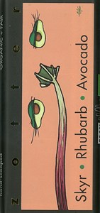 Zotter, Hand Scooped, Skyr, Rhubarb & Avocado, 50% Milk Chocolate Bar