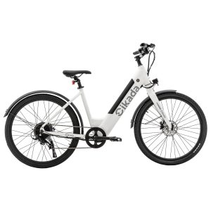 Cikada City Electric Hybrid Bike - White / L: (5'5"-6'4")