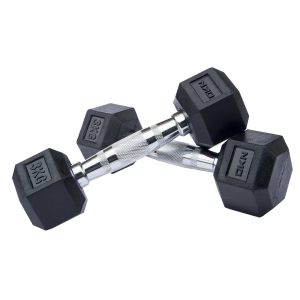 DKN Rubber Hex Dumbbells - 2 x 3kg