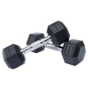 DKN Rubber Hex Dumbbells - 2 x 4kg