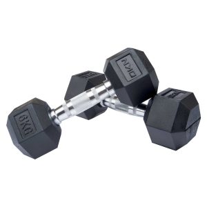 DKN Rubber Hex Dumbbells - 2 x 6kg