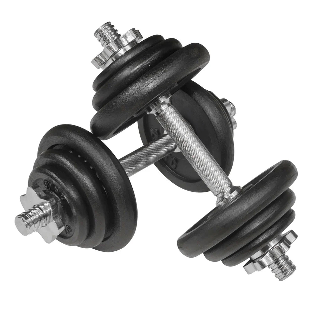 Fuel Fitness 20kg Black Cast Iron Dumbbell Set