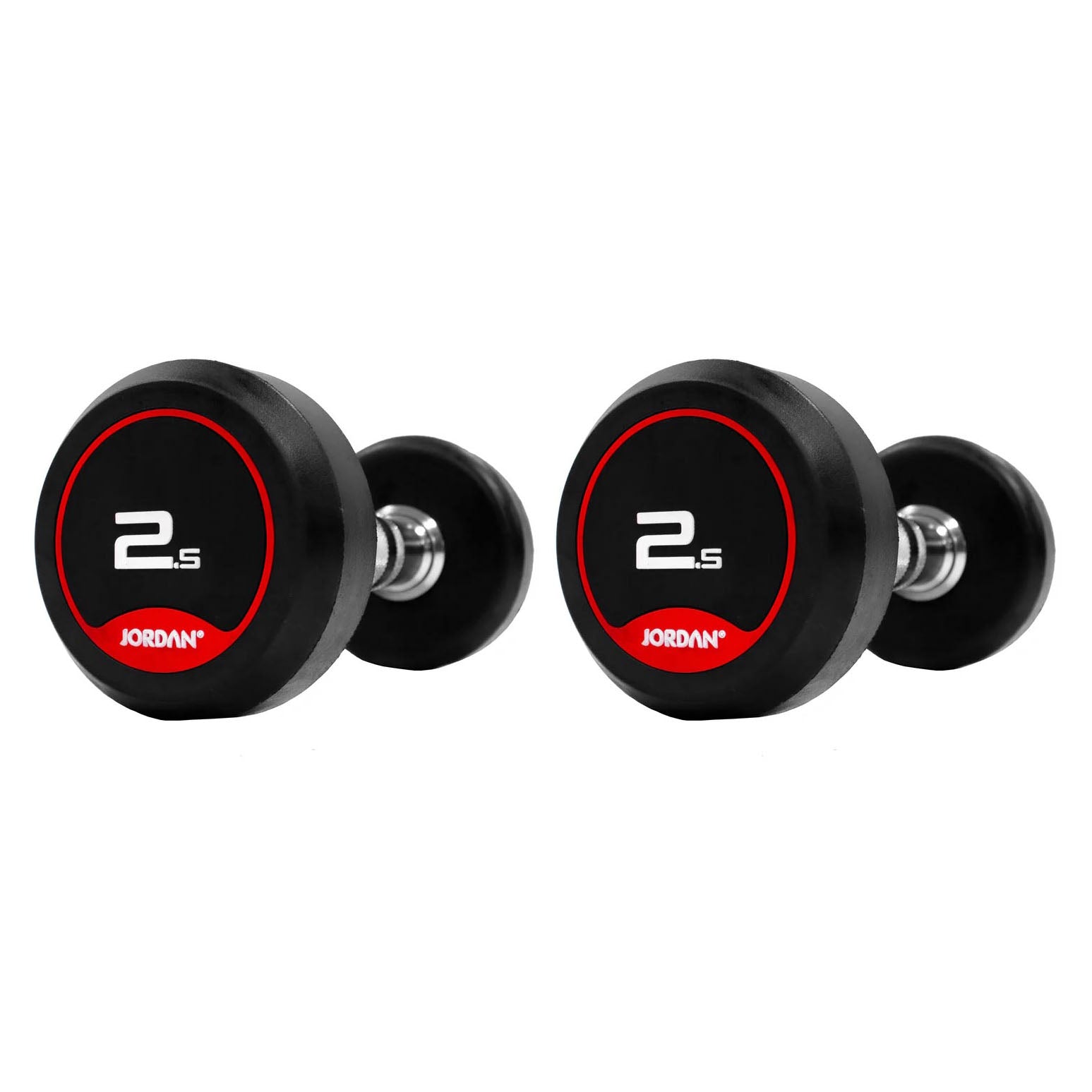 Jordan 2.5kg to 25kg Rubber Dumbbell Set - 10 Pairs