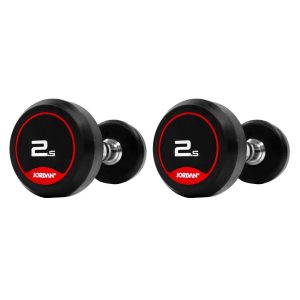 Jordan 2.5kg to 30kg Rubber Dumbbell Set - 12 Pairs