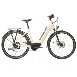 Raleigh Motus Grand Tour Low Step Derailleur Gear Electric Hybrid Bike - Cream / S