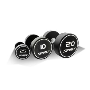 Spirit Fitness 2.5kg to 20kg Round Rubber Dumbbells Set - 8 pairs