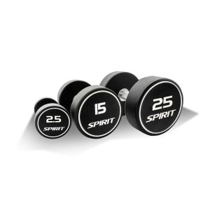 Spirit Fitness 2.5kg to 25kg Round Rubber Dumbbells Set - 10 pairs