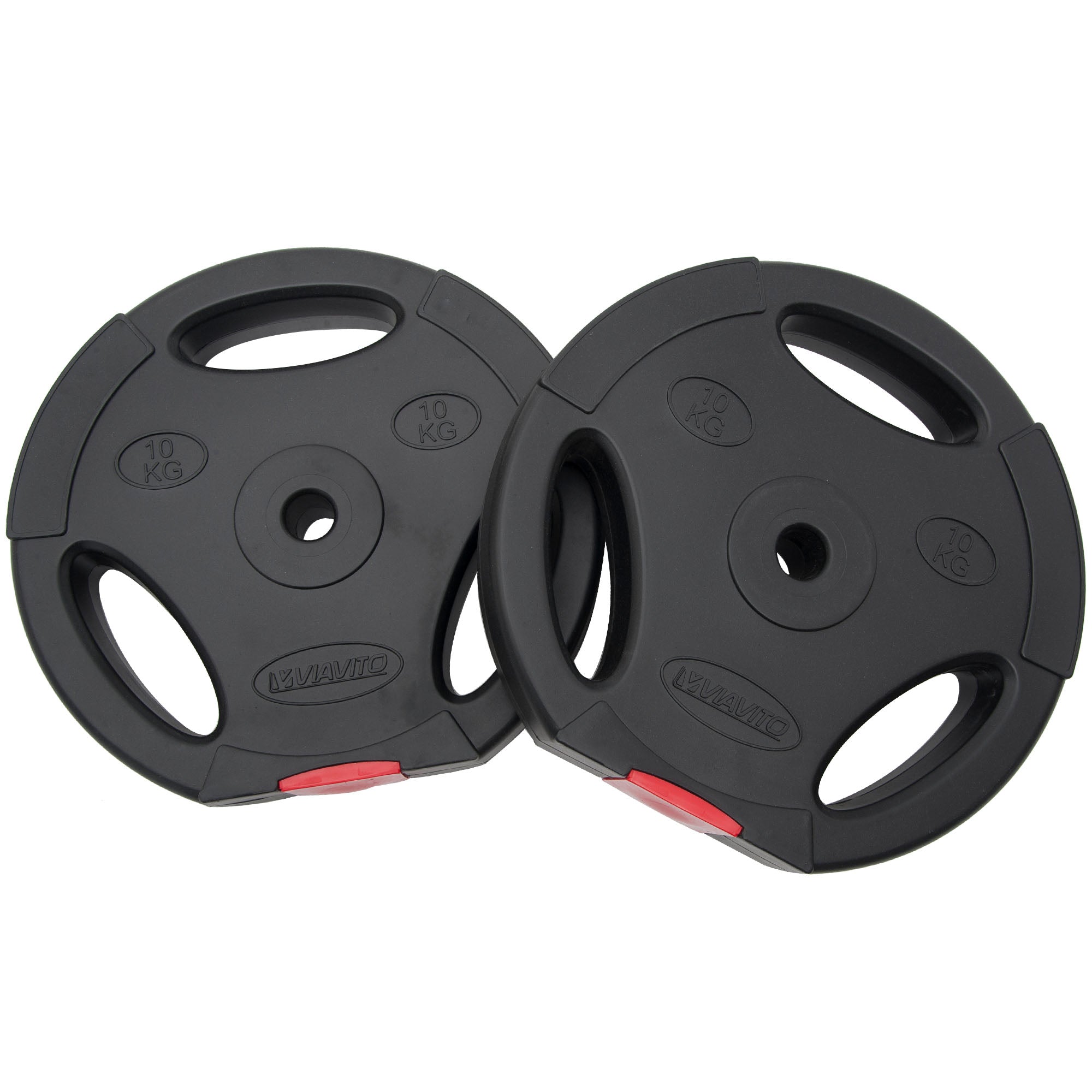 Viavito Tri Grip Vinyl Standard Weight Plates - 2 x 10kg