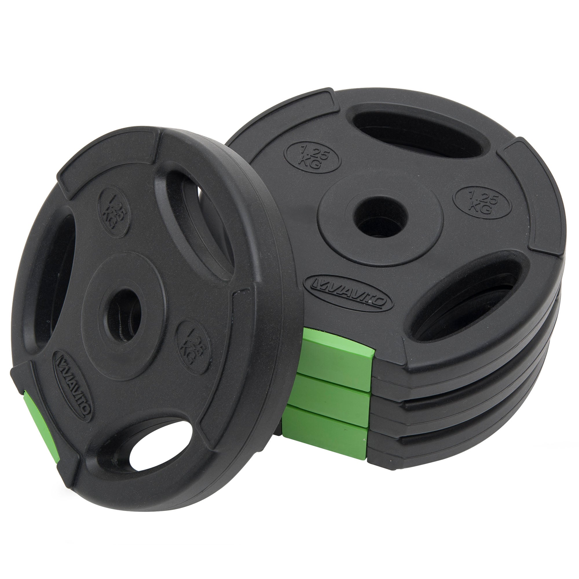 Viavito Tri Grip Vinyl Standard Weight Plates - 4 x 1.25kg