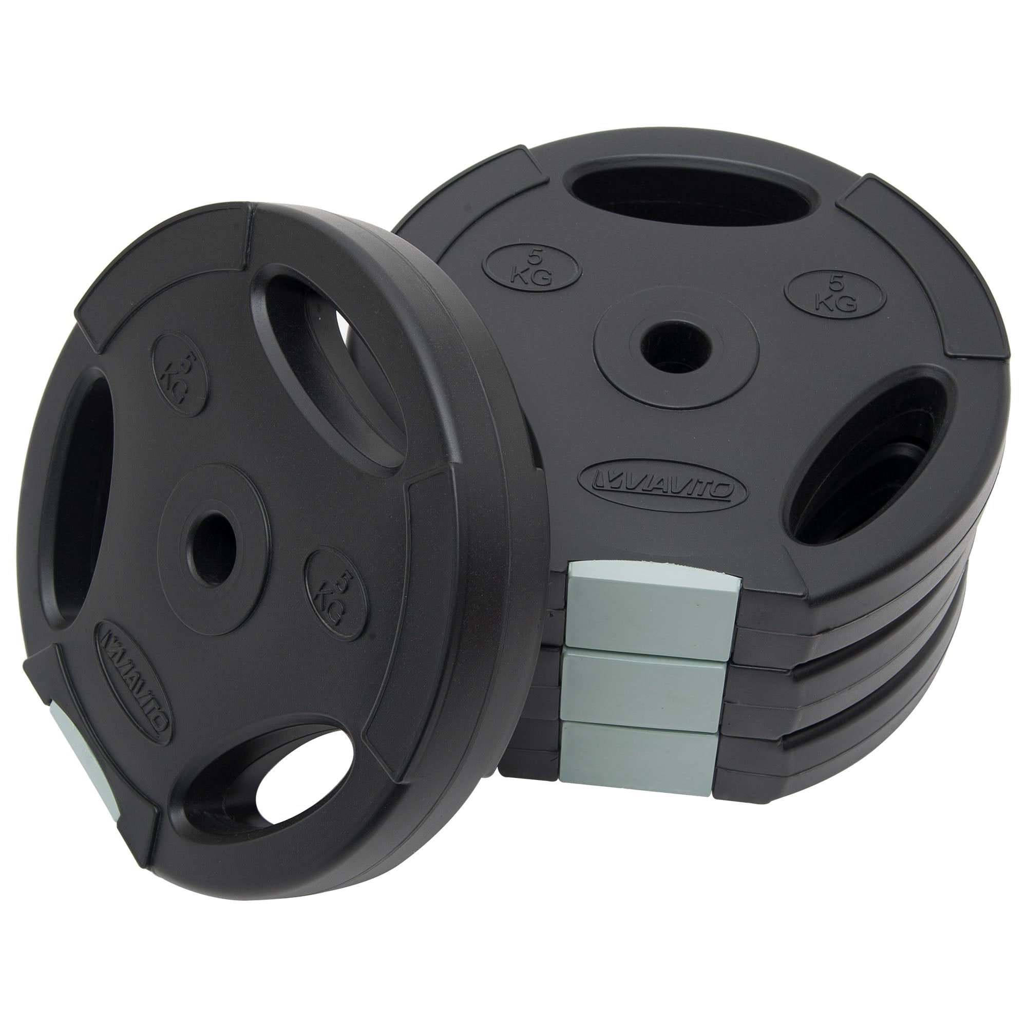 Viavito Tri Grip Vinyl Standard Weight Plates - 4 x 5kg