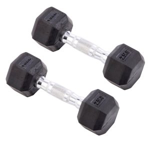 York Commercial - 2 x 2.5kg Rubber Hex Dumbbell