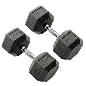 York Commercial - 2 x 20kg Rubber Hex Dumbbell