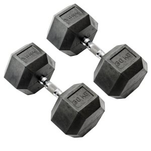 York Commercial - 2 x 30kg Rubber Hex Dumbbell