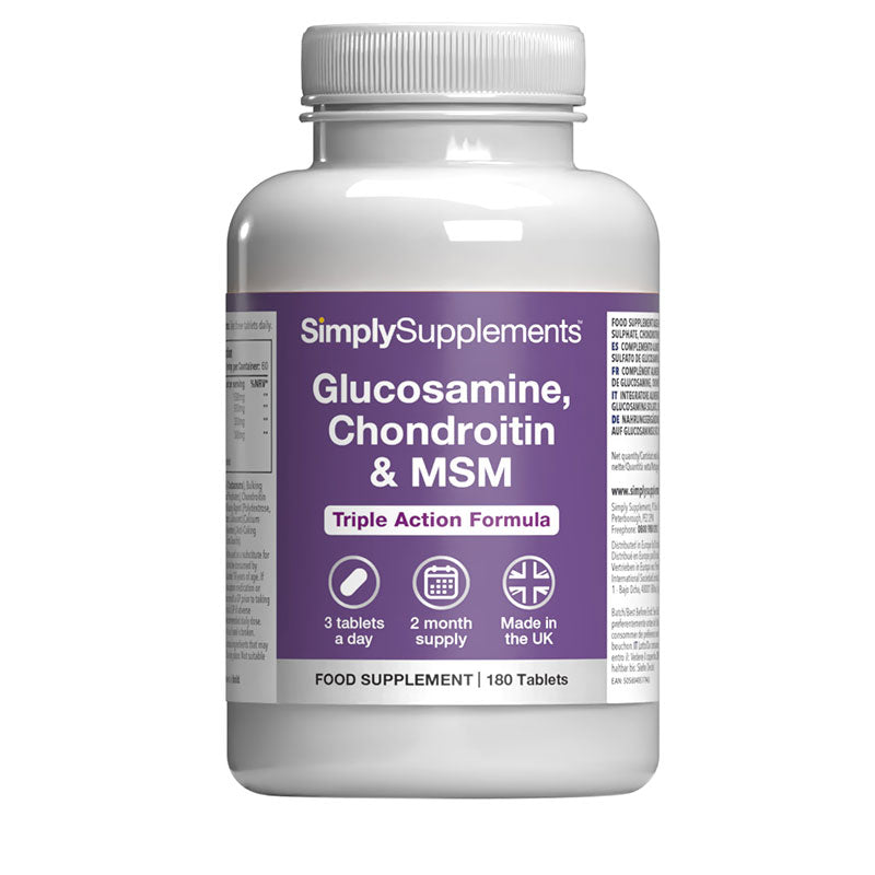 Glucosamine 500mg, Chondroitin 100mg & MSM 100mg Tablets