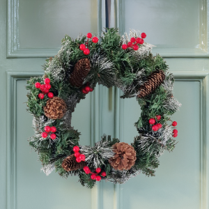 Faux Festive Grove Wreath