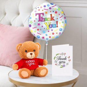 Keels Thank You Bear (15cm) & Thank You Balloon & Thank You Card
